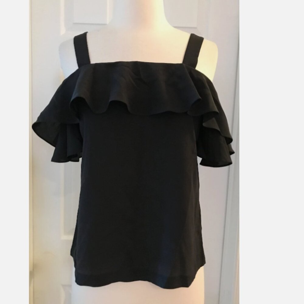 J. Crew‎ TALL Off-Shoulder Silk Ruffle Top